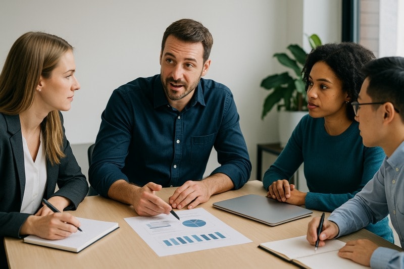 Building and managing effective teams through collaboration and open communication.