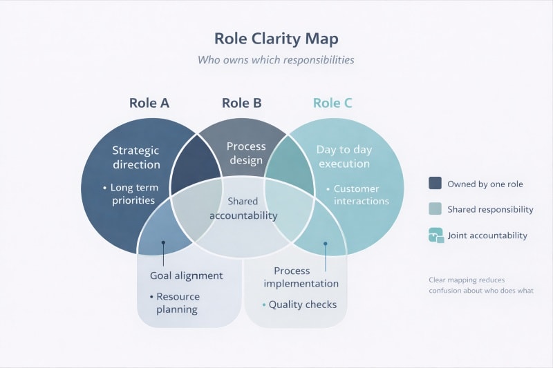 Role clarity map illustrating who owns which responsibilities.