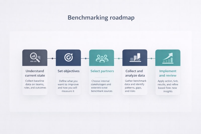 Step by step roadmap of the benchmarking process.