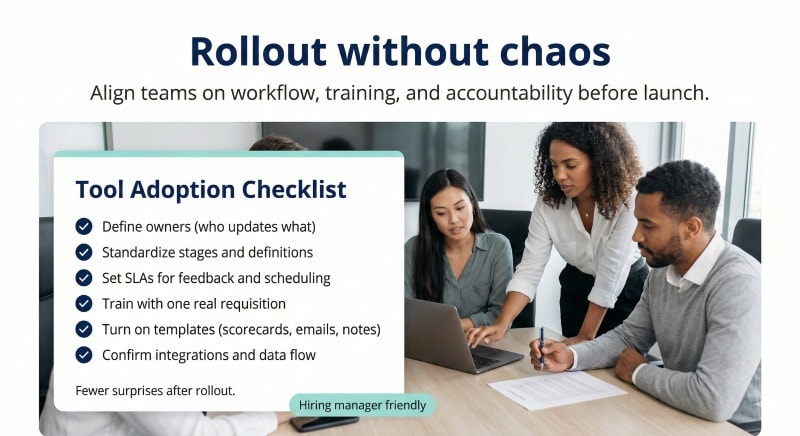 Recruiting software adoption checklist for hiring managers and recruiting teams