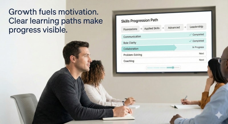 Professional development opportunities improve employee motivation