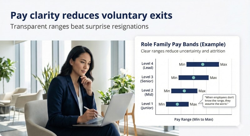 Competitive compensation and pay clarity to reduce voluntary turnover.