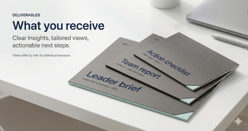 Team dynamics assessment deliverables and insights provided