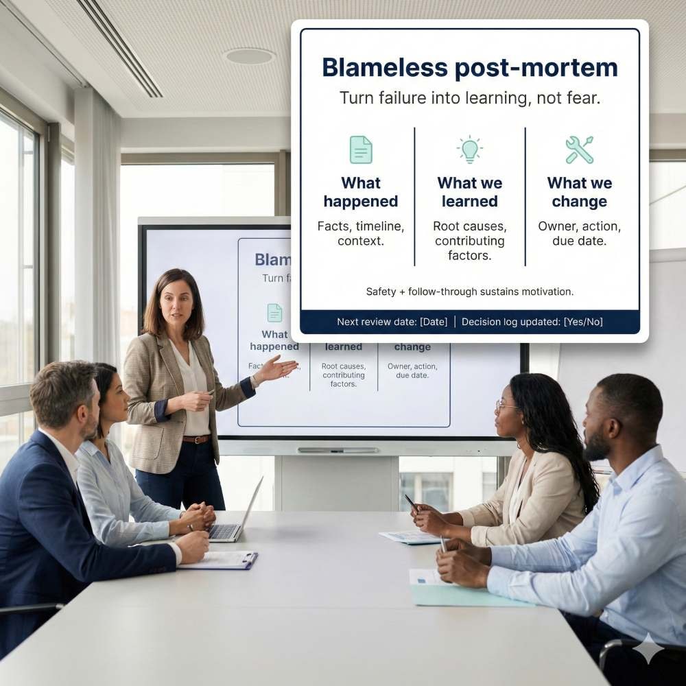 Leaders responding constructively to failure to support workplace motivation