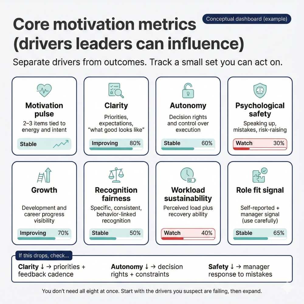 Core motivation metrics to measure employee motivation at work