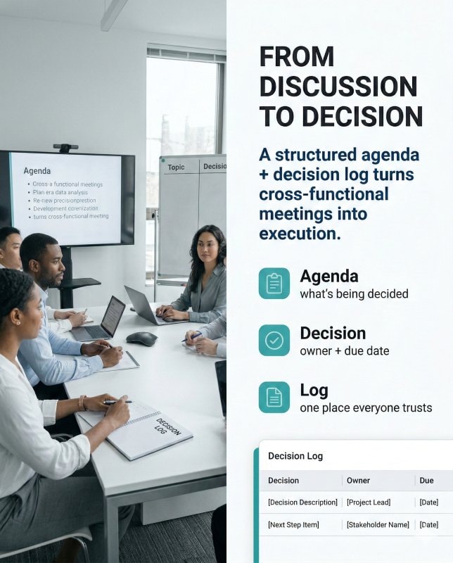 Team meeting with structured agenda to improve team effectiveness