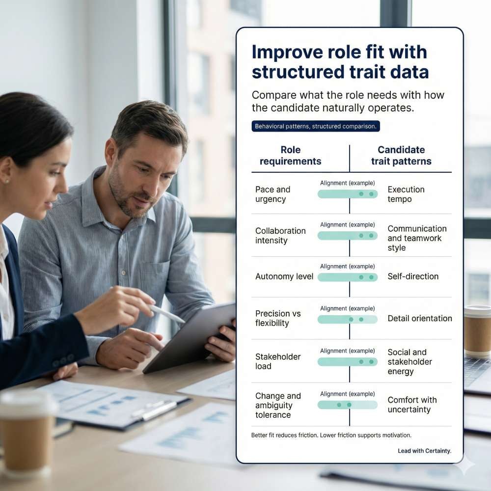 Using personality assessment to improve role fit and workplace motivation