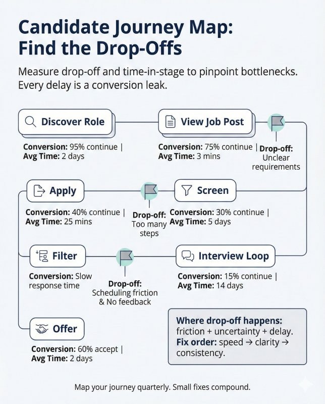 Candidate journey mapped to improve recruiting process and candidate experience