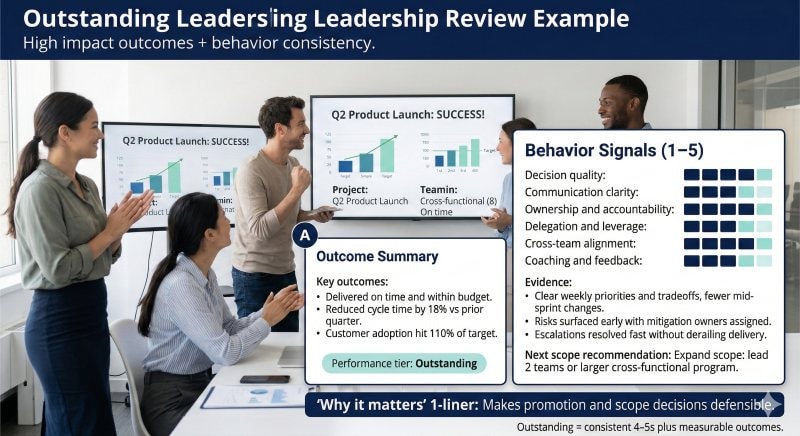 Outstanding leadership performance review example