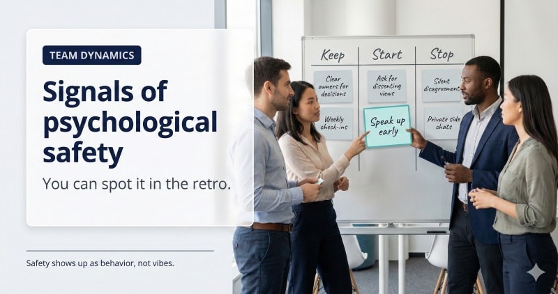 Team cohesion and psychological safety signals in a high-performing team