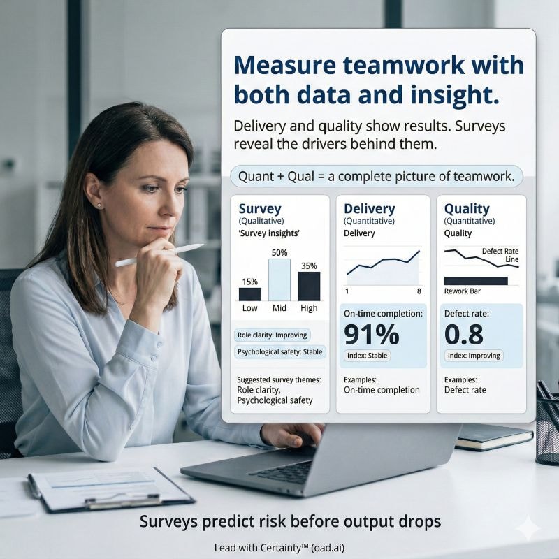 Combining quantitative data and qualitative insights to measure teamwork