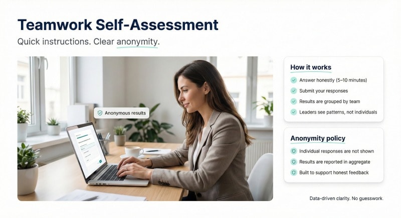 Teamwork self assessment questionnaire instructions and anonymity policy