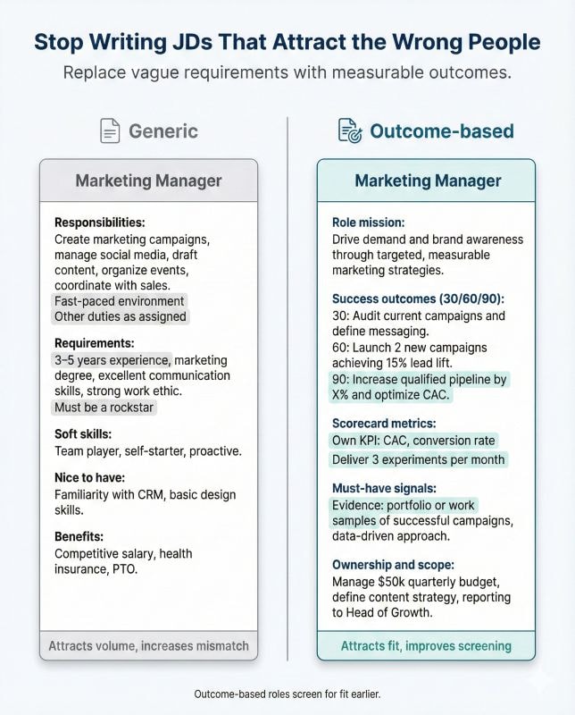 Role-focused job description designed to recruit talent