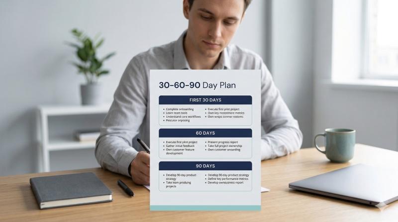 First 90 days plan discussed during a job interview