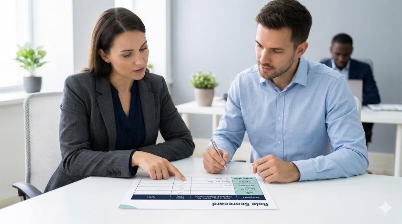 Structured role scorecard used to evaluate candidate fit