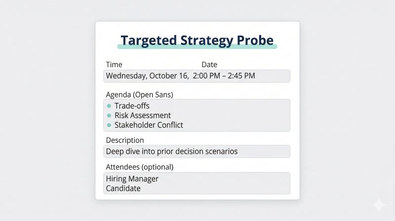 Follow-up interview to evaluate strategic decision making process