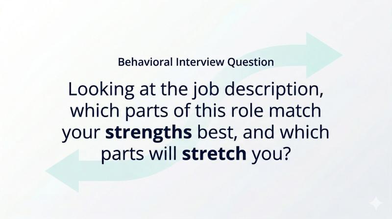 Looking at the job description, which parts of this role match your strengths best, and which parts will stretch you?
