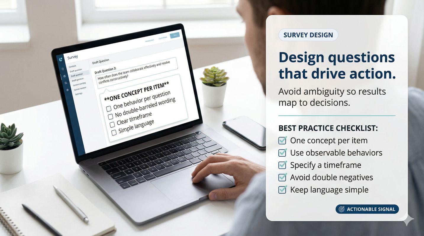 Designing team effectiveness survey questions for clear, actionable results