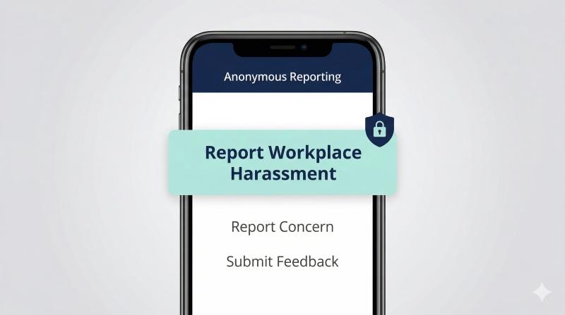 Anonymous reporting tool for workplace harassment and hostile work environment concerns