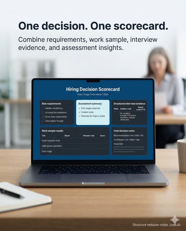 Incorporating personality assessments into the hiring decision with a structured scorecard