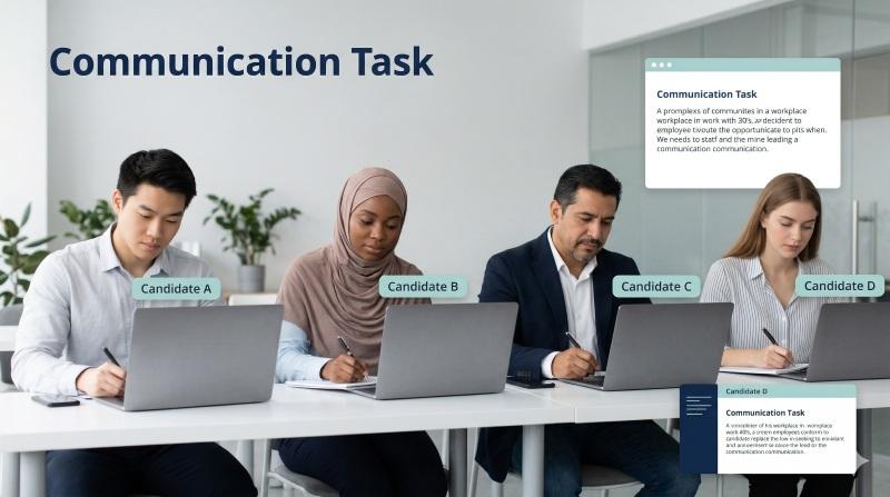 Fair communication assessment designed for global candidates with bias controls
