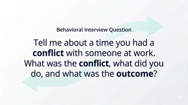 Tell me about a time you had a conflict with someone at work. What was the conflict, what did you do, and what was the outcome?