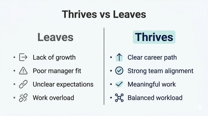 Retention signals discussed in a job interview