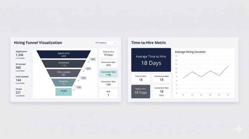 Recruiting software reporting tools for time to hire and funnel metrics