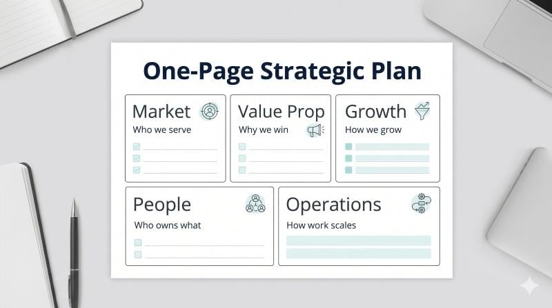 One page strategic plan template for scaling strategy