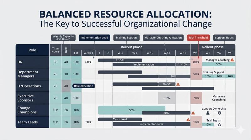 Change management plan with sufficient resources allocated
