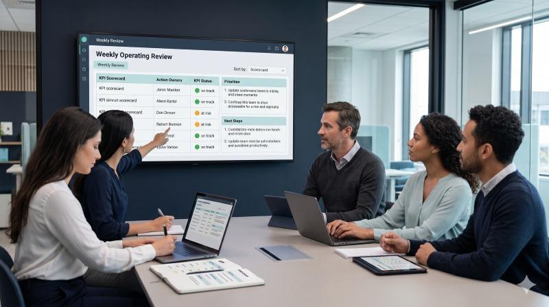 Leadership development through operating cadence and performance rituals