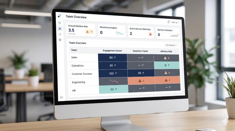 People analytics dashboard to measure employee motivation and burnout risk