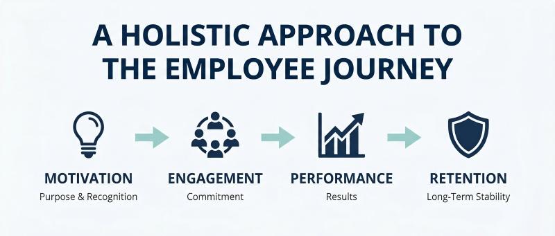 Motivation in business connects to employee performance and retention