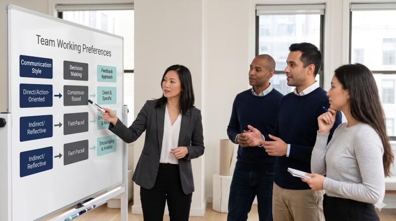 Team using shared language to improve team relationships