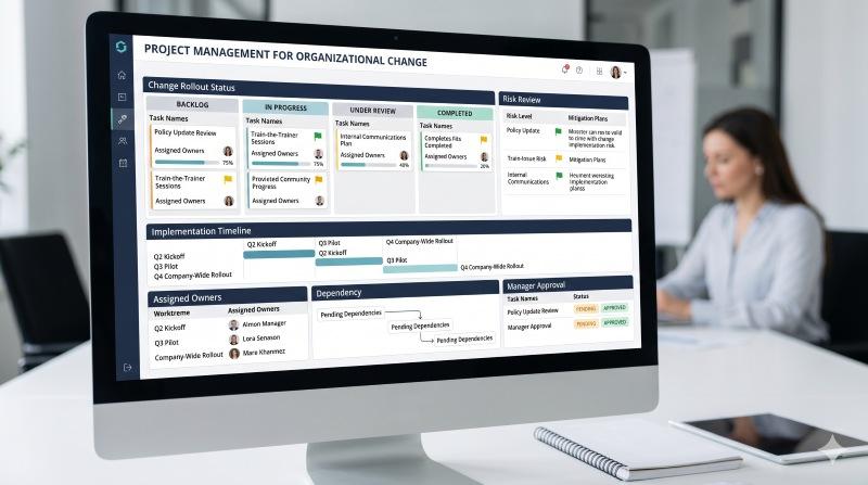 Project management platform used to track change initiatives